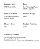 Nouveauté : Support magnétique circulaire pour photographie de selfie, design ultra fin 4 mm, protection en silicone souple, PC+ABS Silicone OEM