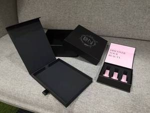 Cuốn sách hình màu đen cứng nhắc Hộp quà tặng bao bì mỹ phẩm hộp đẹp in ấn các tông hộp giấy với từ tính cho kỳ nghỉ giáng sinh - Product Image 2