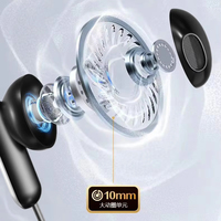 Earbud Stereo Sport Dual Driver Kabel Tipe C In-Ear Earphone Berkabel dengan Mikrofon untuk iPhone untuk Samsung Komputer Dual Speaker