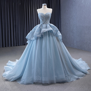 Robes de soirée Rsm231064 2023, robe de bal sexy en dentelle bleue, tenue de soirée de luxe, robe de bal - Product Image 1