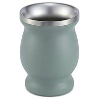 Tasse à Yerba Maté en Acier Inoxydable à Double Paroi Isolée, Forme Gourde, avec Paille Filtrante Bombilla