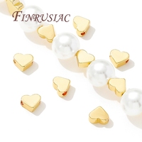 Perles entretoises en forme de cœur plaquées or 18 carats, fournitures et accessoires pour la fabrication de bijoux DIY, pour bracelets, colliers, composants et apprêts