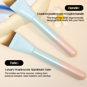 Brocha de Maquillaje de Fibra Sintética Azul y Rosa, Suave, en Forma de Arco, para Base de Maquillaje, Venta al Por Mayor, Personalizable, Herramienta de Belleza Cosmética - Product Image 4