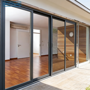 <span class=keywords><strong>Porte</strong></span> coulissante en verre trempé et alliage d'aluminium sur mesure, <span class=keywords><strong>de</strong></span> grande taille, <span class=keywords><strong>de</strong></span> style moderne et luxueux, pour maison, villa, balcon, terrasse extérieure - Product Image 1