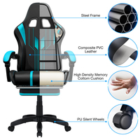 Chaise de jeu robuste AJUNION avec massage lombaire 135 °   Chaise de bureau ergonomique avec repose-pieds inclinable et siège large, capacité de 400 lb