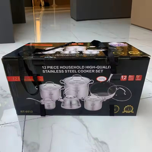 Juego de Ollas de Acero Inoxidable de Alta Calidad para el Hogar, con Tapas de Vidrio y Hervidor de Agua, Venta al Por Mayor de Fábrica - Product Image 3