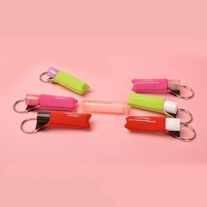 Custom Logo Honey Natural Beeswax Ingredient Tight-knit Lip Balm Key Chain Clip Compact Portable Lip Balm Holder for Promotion - Product Image 1