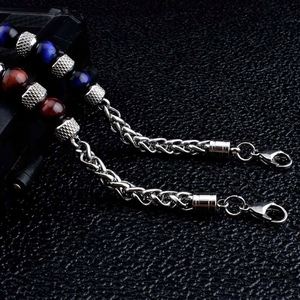 Stainless Steel Adjustable Chain Link Wristband Tiger Eye <b>Bead</b> <b>Bracelet</b> for <b>Men</b> Women Gift - Product Image 2