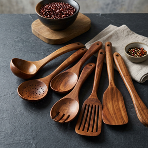 Cuchara de Madera Lacada Apta para Alimentos, Hecha a Mano, Utensilio de Cocina para Servir, Proveedor al por Mayor - Product Image 3