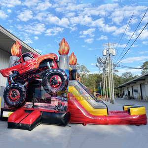 Castillo inflable húmedo o seco con tobogán para niños, tipo monster truck, para uso comercial. - Product Image 6