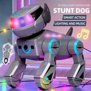 Chien robot intelligent avec télécommande, interaction vocale et actions programmables, lumières LED et musique - Product Image 3