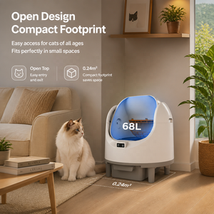 Bac à litière intelligent 68L avec contrôle par application, élimination des odeurs, ouverture supérieure, auto-nettoyant, pour plusieurs chats - Product Image 6