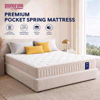 Matelas hybride personnalisé LOONGFUNG sous vide, ressorts ensachés, mousse à mémoire de forme et mousse ondulée, pour usage domestique et hôtelier, taille King Size (ODM/OEM)