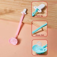 Attache-tétine colorée en plastique sans BPA, chaîne anti-chute, support universel pour sucette, laisse pour bébé de 0 à 12 mois, nouveau-né