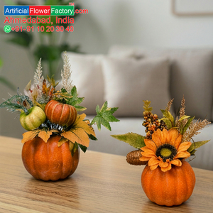 Arrangement floral artificiel d'automne avec citrouille et tournesol, bouquet rustique pour la décoration de la maison, centre de table de bureau, idée cadeau - Product Image 6