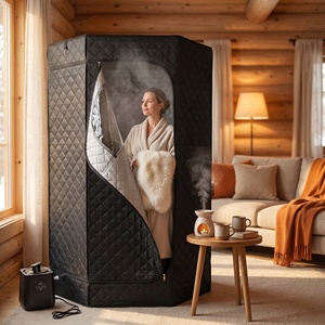 Sauna Eléctrica Portátil Moderna de Diseño Pentagonal, Cabina de Vapor Acrílica para el Hogar, Ideal para Apartamentos y Salas de Estar - Product Image 2