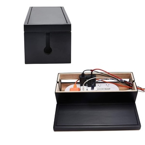 Boîte de gestion de câbles Boîte d'organisation de cordon en bois pour rallonge Power Stripe Wire Management Organizer Cover Hider pour la maison - Product Image 4