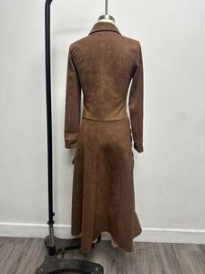 Vestido Camisero para Mujer - Cierre de Botones, Fruncido, Volantes, Corte Asimétrico, Maxi, Ropa de Mujer, Vestidos de Moda - Product Image 6