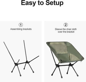 Silla Plegable Portátil Ligera y Compacta DORMUND FC-527S, de Acero y Malla, para Camping, Playa y Exteriores, Diseño Moderno - Product Image 3