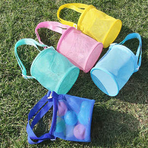 Recoger bolsas de recolección de conchas para niños, bolsa de concha de malla de playa, almacenamiento, Cubo de playa al aire libre, bolsa de concha de mar redonda - Product Image 2