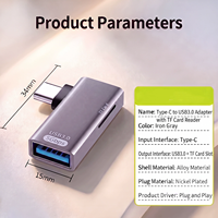Haute vitesse USB 3.0 alliage d'aluminium 2 en 1 adaptateur OTG lecteur de carte TF pour téléphones portables tablettes ordinateur portable