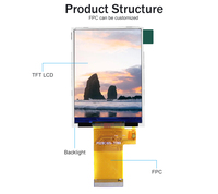 شاشة LCD صغيرة الحجم 2.8 بوصة بدقة 240*320، وحدة لوحة TFT مقاس 2.8 بوصة من نوع MCU Spi 40pin ST7789V