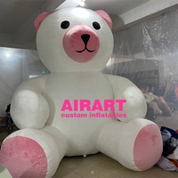 Usine de gonflables Airart, ours en peluche rose gonflable personnalisé OEM