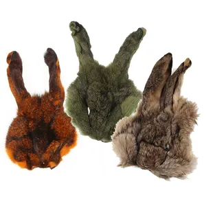 Natural Hare's Maskes with Ears for Scud Nymph Fly Tying Material Rabbit Dubbing Fur For Trout Fly Fishing