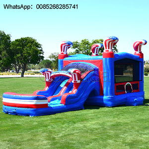 Château gonflable commercial avec toboggan et piscine - Product Image 5
