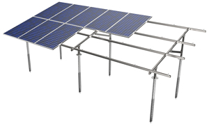 Support de système solaire au sol en acier au carbone pré-assemblé avec vis de mise à la terre ou poteau en béton - Product Image 3