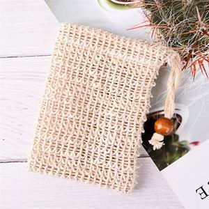 Sac à savon écologique naturel zéro déchet, sac à savon moussant et exfoliant avec pochette en maille exfoliante pour la salle de bain, forme carrée - Product Image 1