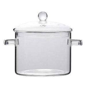 Nouvelles idées de produits 2026 : Gadget de cuisine – Casserole <span class=keywords><strong>en</strong></span> verre résistant à la chaleur avec couvercle, pot <span class=keywords><strong>en</strong></span> borosilicate haut de gamme, soupière de service - Product Image 1