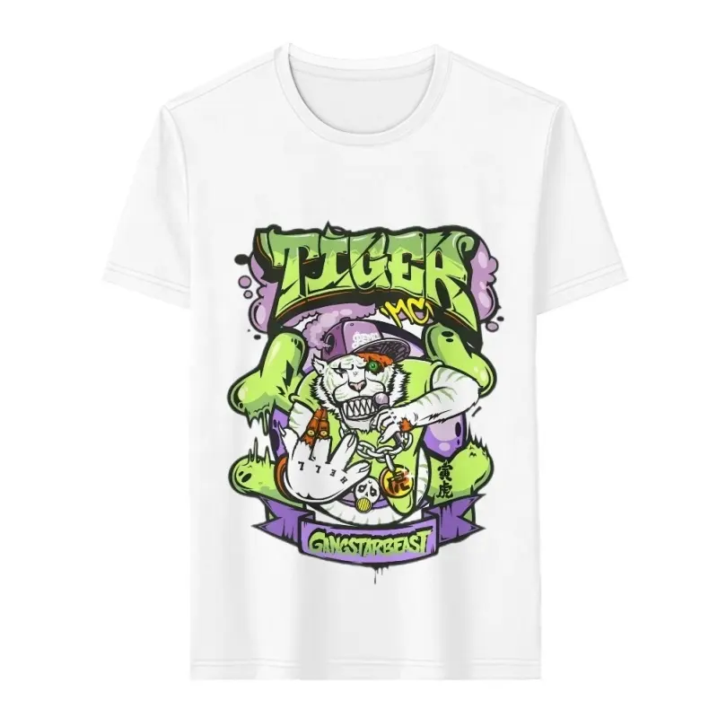 Street Fashion Trend Hip Hop T-Shirt Rap-Bekleidung Postmodernes Punk-Rock-T-Shirt hochwertiges individuell bedrucktes T-Shirt für Herren