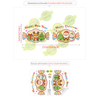 Pegatinas de PVC para Ventanas de Navidad y Año Nuevo, Estilo Caramelo de Dibujos Animados, Papá Noel, Muñeco de Nieve, Reno, Reutilizables, Sin Pegamento, Impermeables