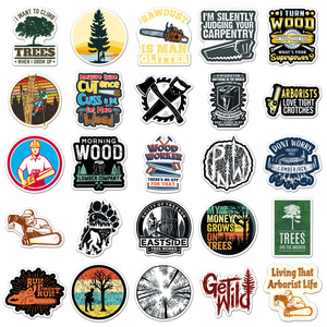 50 pegatinas creativas de dibujos animados de leñador para exteriores, para decorar cajas y cascos, pegatinas de trabajador forestal - Product Image 3