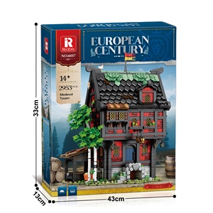 Reobrix 66017 transfrontalier Reobrix66017 hôtel croisé blocs de construction anciens européens scène de rue modèle Puzzle assemblage jouet - Product Image 6