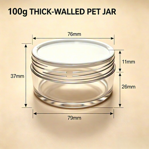 Envase Cilíndrico de Plástico Transparente de 100 ml para Cosméticos, Tarro PET de Pared Gruesa para Crema Facial, Tapa de Rosca Vacía, Impresión UV/Digital, Logotipo Personalizado - Product Image 2