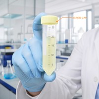 Tube à centrifuger en plastique de 25 ml, stérile, design citron, emballé en sachet, consommables de laboratoire jetables, largement utilisés dans la recherche médicale