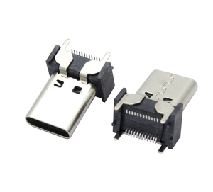 Conector USB C 2.0 Hembra de 15 mm de Altura, Tipo C Vertical SMT, Puerto de Cable de Carga, Conector USB de Acero Inoxidable de Alta Visibilidad - Product Image 1