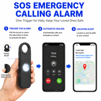 Alarme personnelle OEM&ODM 130 dB avec lumière stroboscopique, appel SOS d'urgence, localisation GPS, rechargeable, porte-clés d'autodéfense pour femmes
