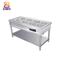 Tables de cuisson à vapeur pour Buffet Commercial, Fast-Food, Restaurant, bureau en acier inoxydable, 8 casseroles, chauffe-aliments de qualité supérieure