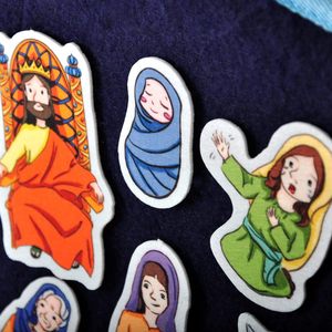 Juego de Natividad de juguetes educativos para niños cristianos de actividad en desarrollo, figuras para niños pequeños, tablero de franela de fieltro, juego de historias bíblicas - Product Image 4