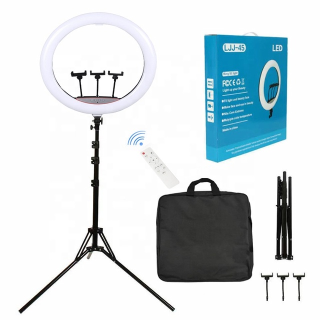 18 Inch Ring Lights 60W 3000-6500k Professional Photography Led 18 Inch Ring Light with Tripod Stand Remote