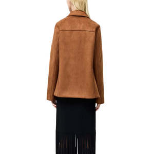 Chaqueta Blazer de Tres Botones de Piel de Oveja de Primera Calidad para Mujer, Chaqueta de Cuero Suave de Lujo, Ropa Exterior Transpirable para Otoño - Product Image 4