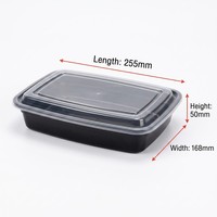 Boîte repas jetable 3 compartiments en PP, hermétique, micro-ondable, passe au lave-vaisselle, 32 oz et 42 oz, pour restaurant, à emporter, voyage