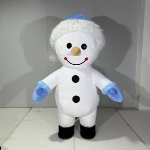 MOQ 1PCS Costume de mascotte gonflable 2m, personnage de dessin animé, bonhomme de neige blanc et violet, personnage mignon, <span class=keywords><strong>patrouille</strong></span> blanc rose - Product Image 3