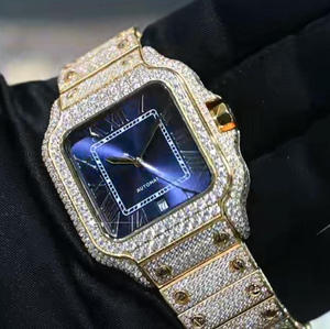 นาฬิกาข้อมือแฟชั่นผู้ชาย สลักโลโก้ได้ ประดับเพชรแบบ Iced Out สไตล์ฮิปฮอป เพชร VVS สี D น้ำหนัก 4.64 กะรัต นาฬิกาอัตโนมัติ ประดับเพชรโมอิสซาไนต์ - Product Image 1