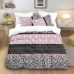 Juego de Funda Nórdica Bohemia Geométrica de 3 Piezas, Ropa de Cama con Estampado Tribal Étnico, Funda de Edredón de Microfibra Ultrasuave con Fundas de Almohada - Product Image 3