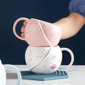 <b>Ceramic</b> Mug Star Pattern Light Blue White Pink Dark Blue Glazed Coffee Tea <b>Cup</b> Home Use Giveaways - Product Image 1