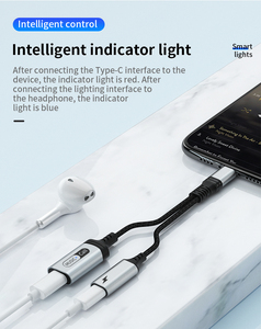 Nouvel adaptateur de prise audio Light-ing vers Type <span class=keywords><strong>C</strong></span> avec charge de type <span class=keywords><strong>C</strong></span> pour téléphone - Product Image 2